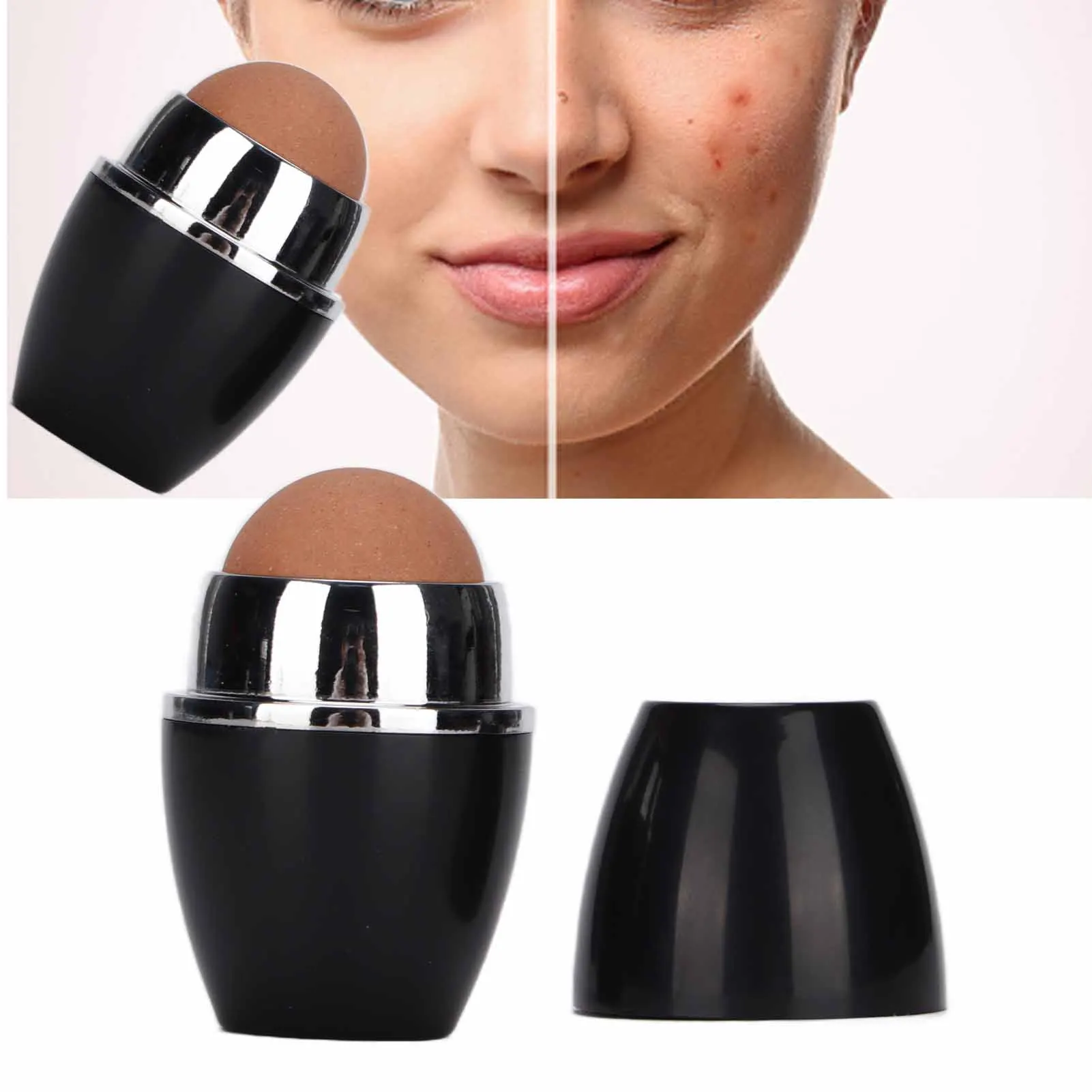 Facial Roller Promote Cell Metabolism Face Cleaning Pore Massage Ball for Skincare MakeupBlack