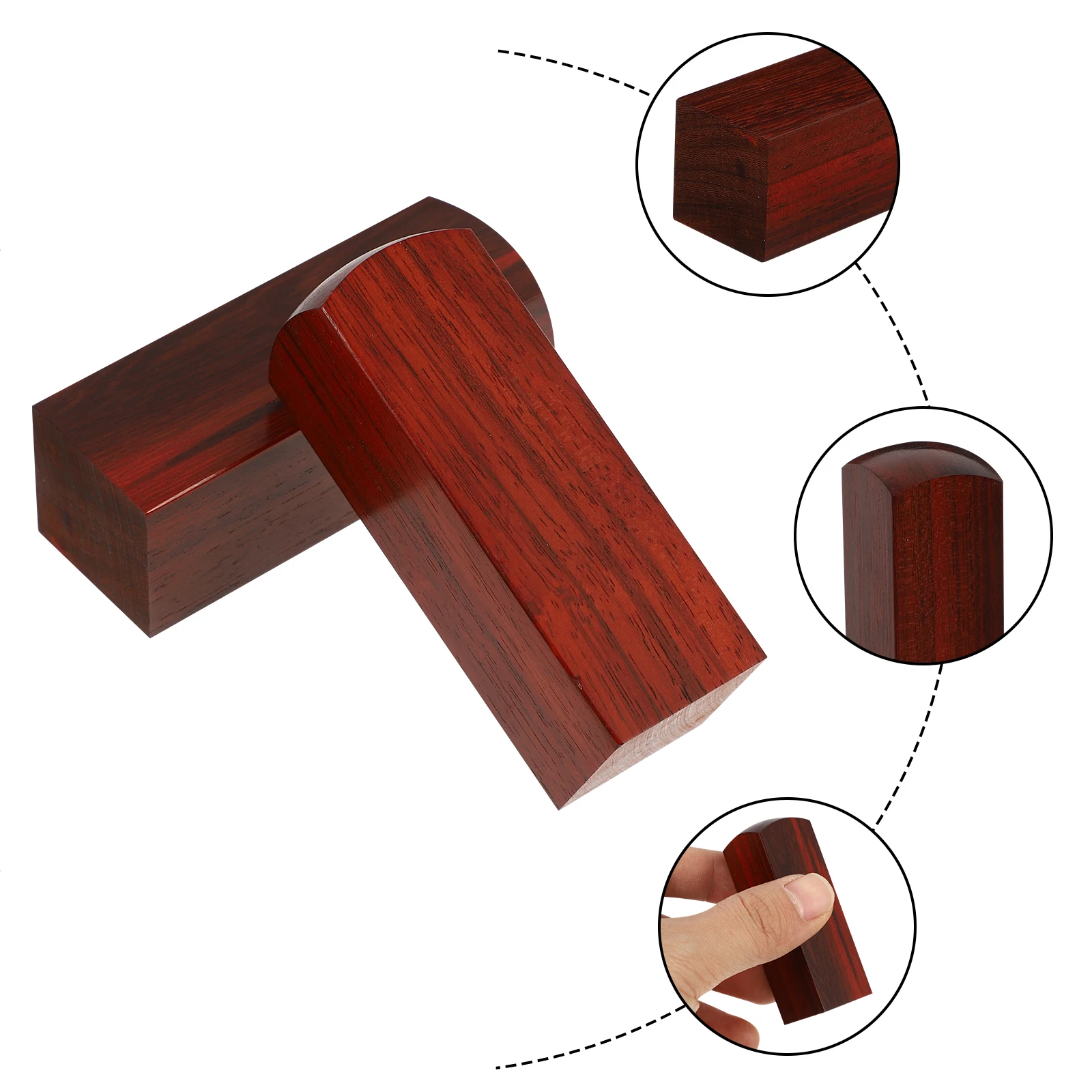 

2Pcs Red Sandalwood Seal High-Quality Wooden Stamp Set Smooth Flat Carving Surface Long-Lasting DIY Craft Block for Scrapbooking