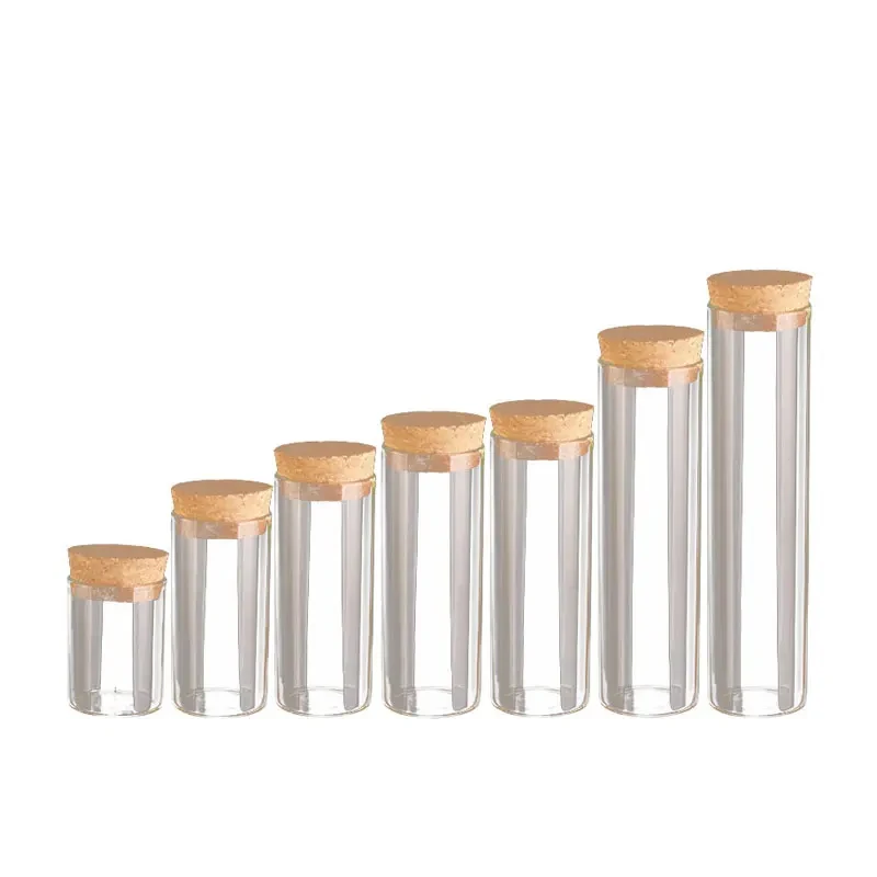 

5pcs Diameter 30mm DIY 15ml 25ml 30ml 40ml 50ml 60ml Biger Clear Empty Glass Bottle With Wooden Cork Stopper Wishing Bottles