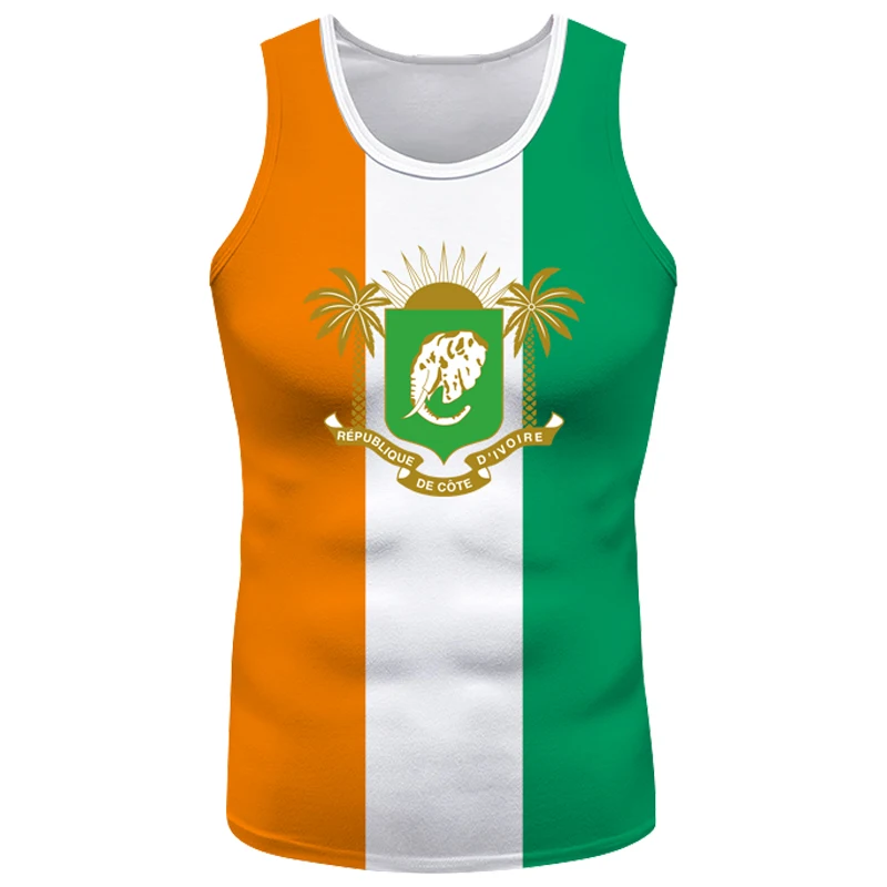 Cote D\'Ivoire Vest Flag Free Custom Civ Tank Top Nation Ci Ivory Coast French D Ivoire Country Print Photo Sleeveless T-Shirt