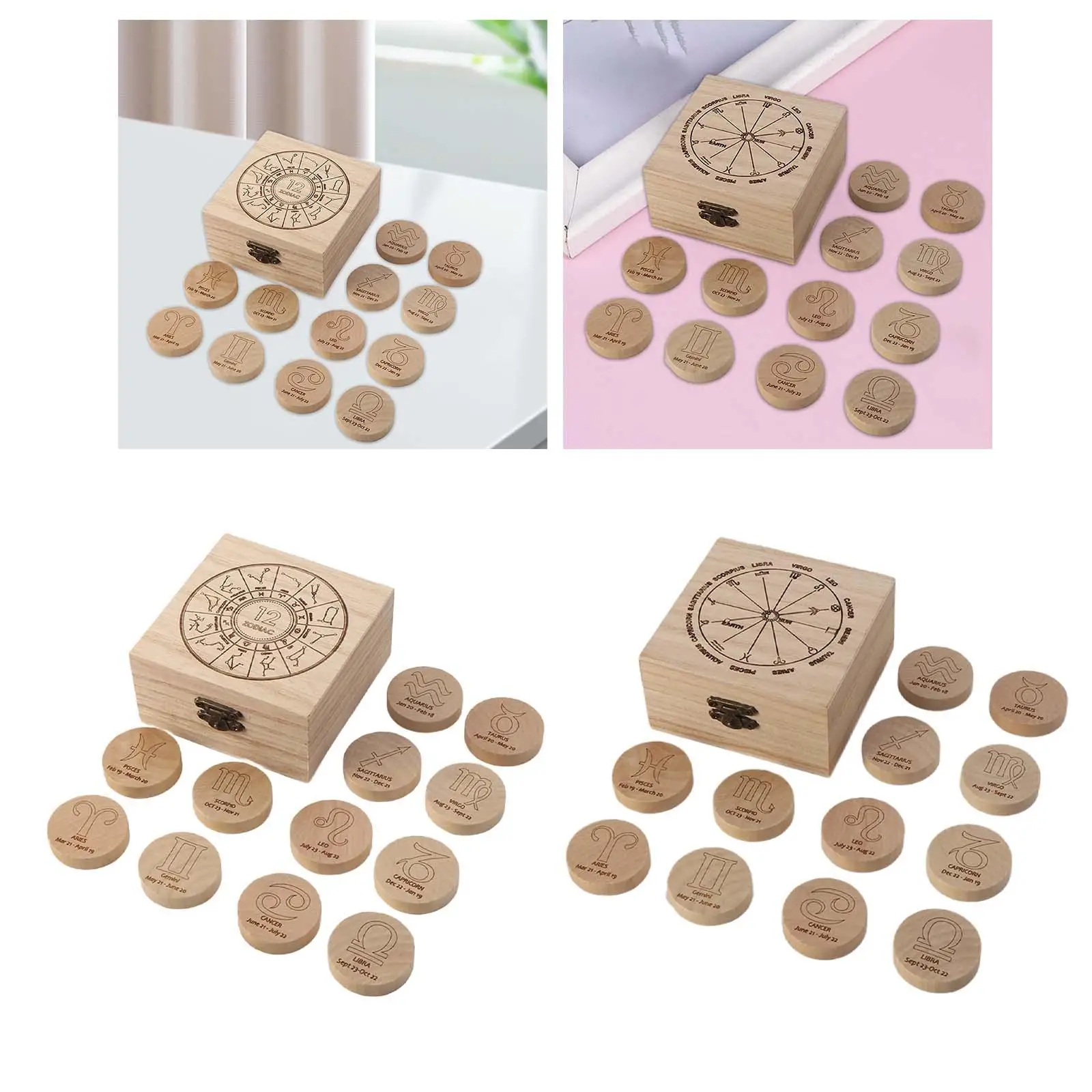 Wood Runes Set with Storage Case Rune Elements Alphabet Witch Supplies Witch Gift Witches Runes Divinatory Tools for Desk Office - view 3