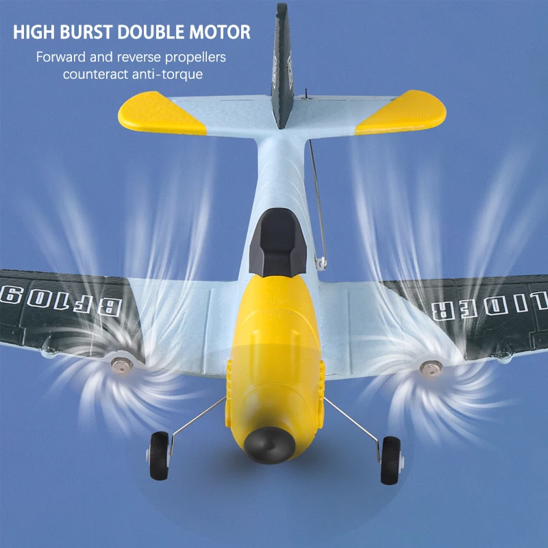 Aereo RC Stunt Aliante telecomandato 2.4G con giroscopio Schiuma EPP Modello di aereo durevole Aereo RC Pronto a volare Giocattoli per bambini Ragazzi