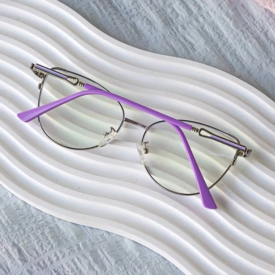 Women's Luxury Cat Eye Flat Mirror Fashion Daily Versatile Decorative Glasses Lightweight Comfortable Accessories Must - Have view 3