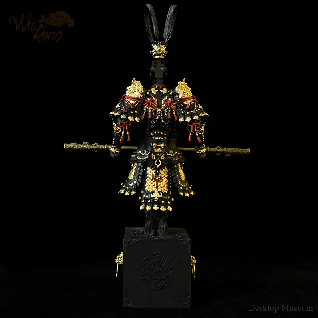 265mm Monkey King Armor Statue Epoxy Resin Handmade Hand-Painted Desktop Decor Figurine Ornament - view 4