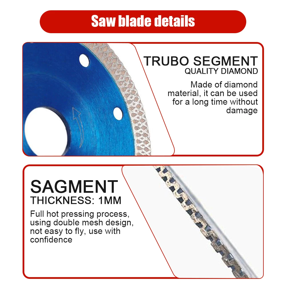 Turbo Diamond Saw Blade Granite Marble Cutting Disc Porcelain Tile Ceramic Blades 3 Sizes for Angle Grinder Diamond Saw Blade