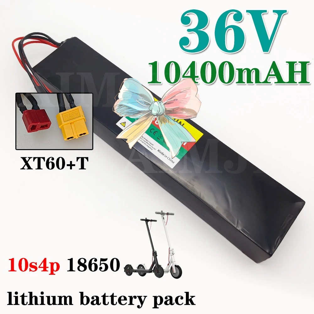 

36V 10400mAh 10S4P Electric Scooter Lithium Battery Pack 18650 Cells with BMS for 750W-1000W Scooters
