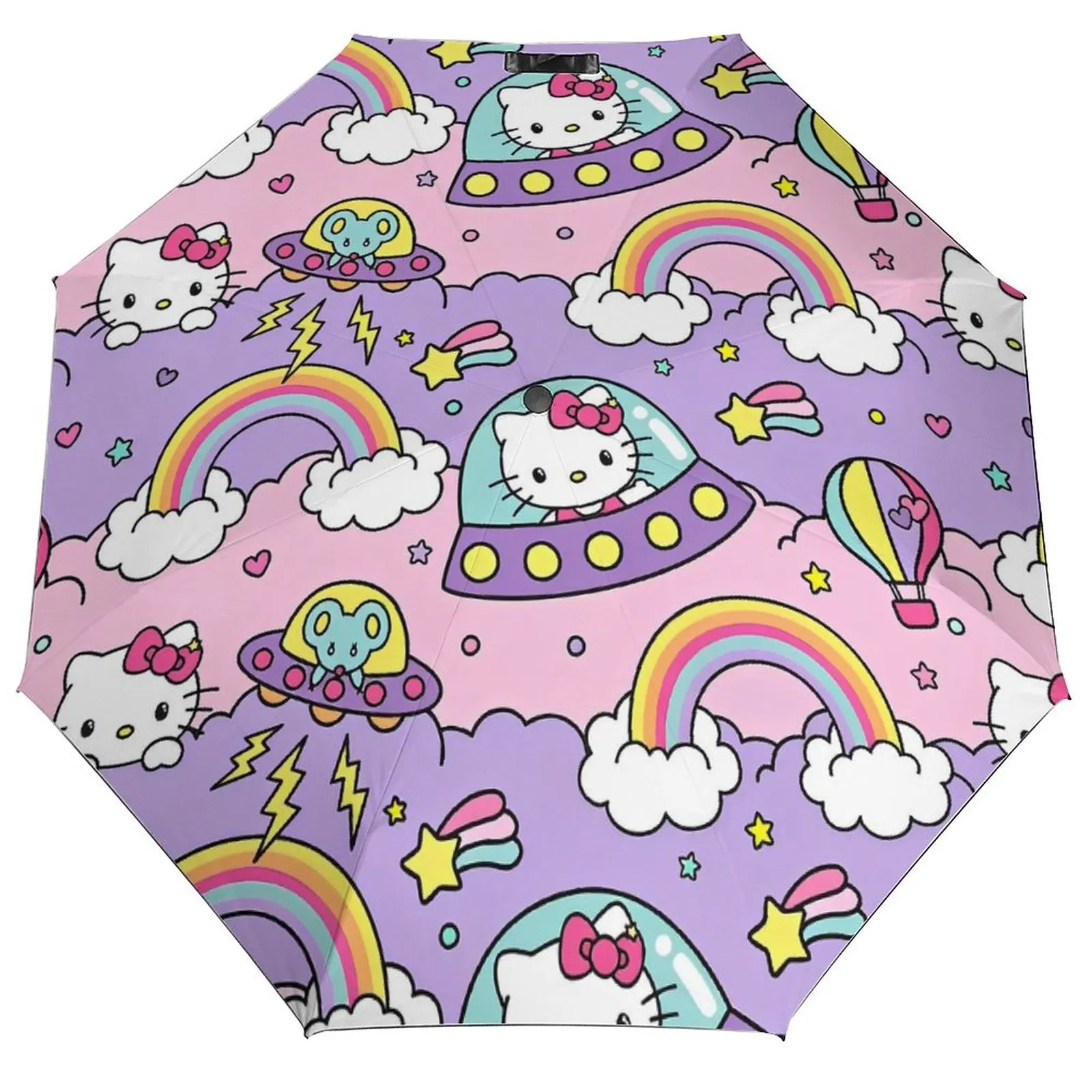 

Hello Kitty Kawaii мультяшный зонт, тройной автоматический зонт от солнца для мужчин и женщин, красочный складной пляжный зонт на заказ