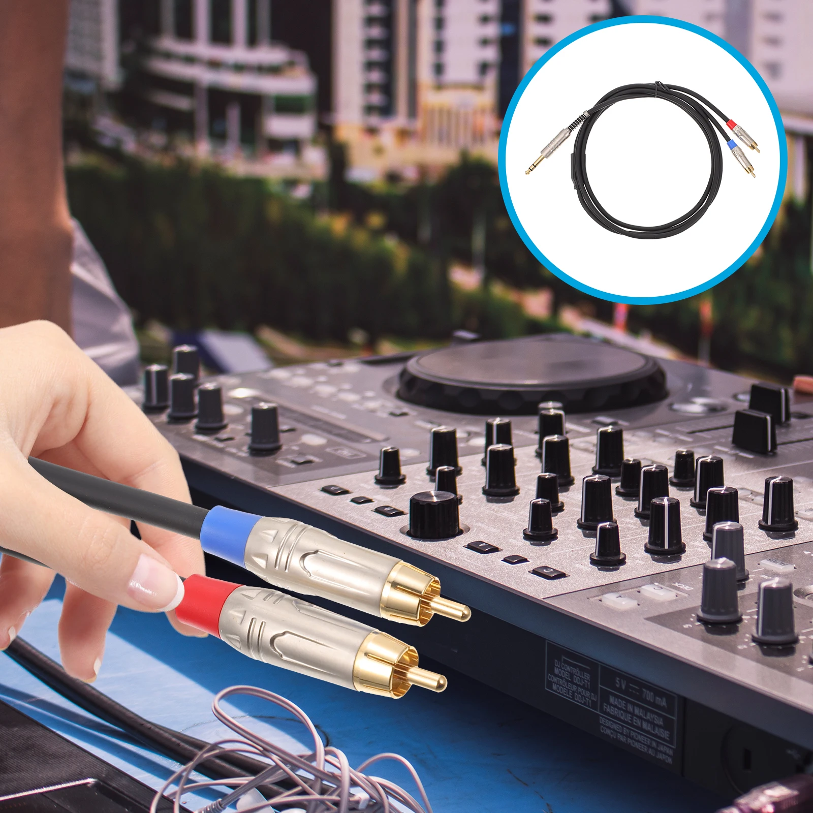 

1pc Premium Converter Cable Durable Flexible Speaker Adapter Cord High-Quality Sound Transfer Reliable Connection For Audio