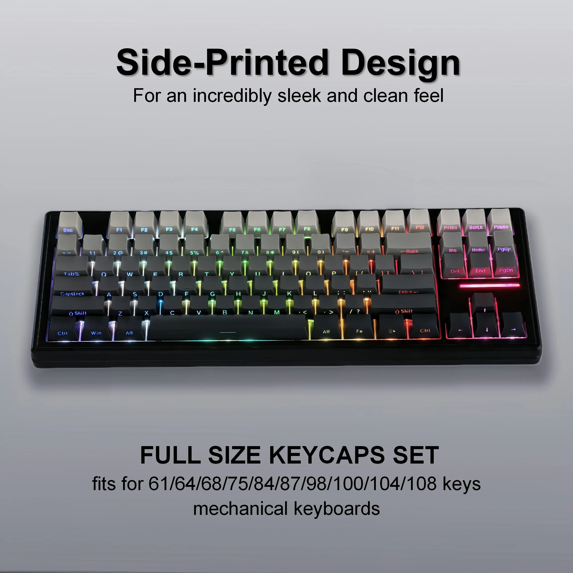 New 10 Gradient Colors PBT Keycaps 134 Keys OEM Profile Double-shot Keycap Set for Mx Cherry Switch Mechanical Keyboard DIY Kit