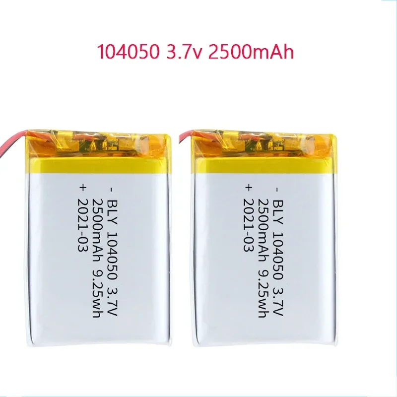 

104050 Batteries 104050 3.7V 2500mAh Polymer Lithium Rechargeable Battery for Camera GPS Navigator Bluetooth Headset