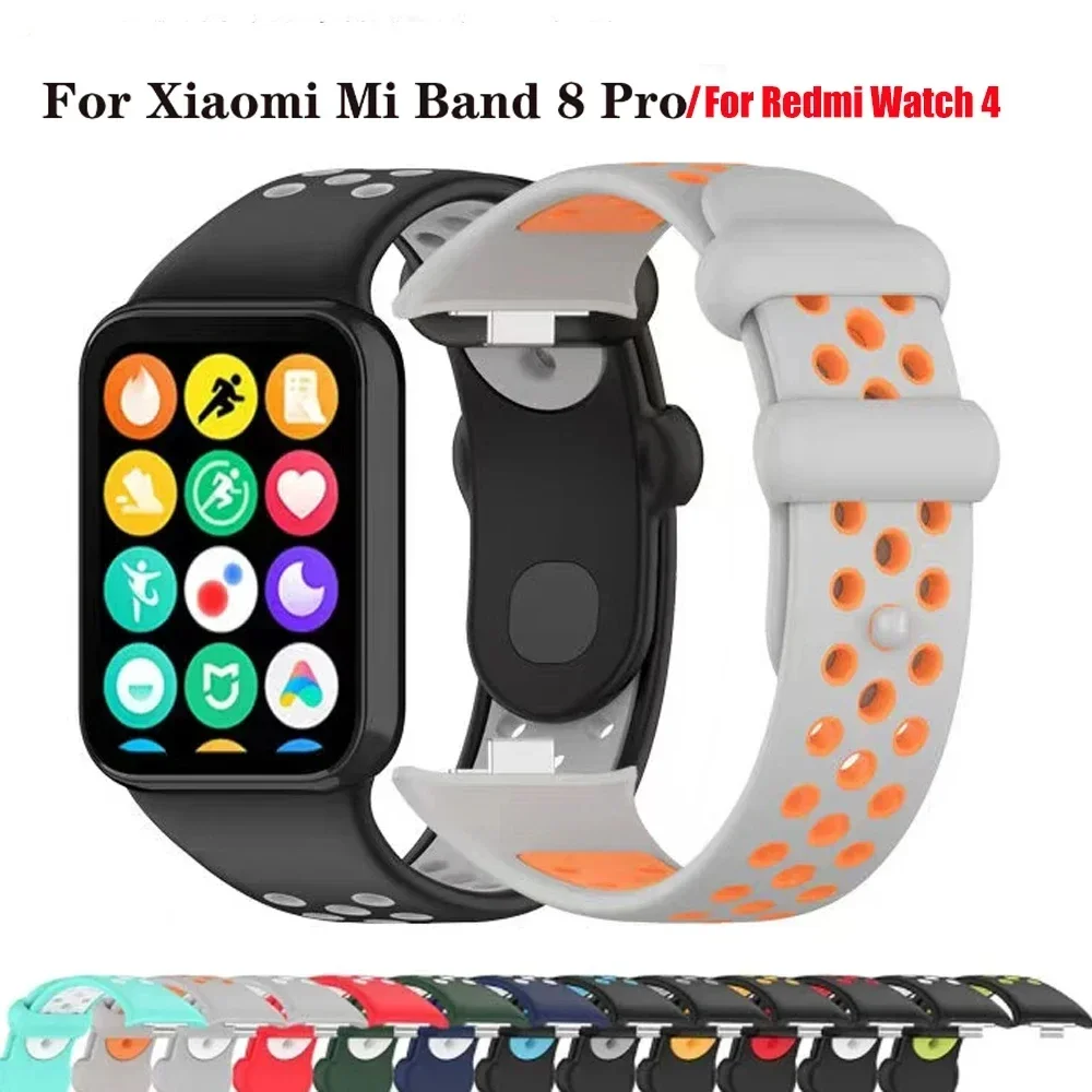 

Silicone Strap for Redmi Watch 4 Replament Breathable Bracelet For Xiaomi Band 8 Pro Belt Watchband Wristband Correa