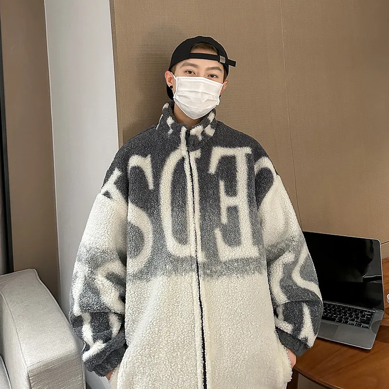 

Мужская зимняя утепленная куртка из овечьей шерсти, теплая хлопковая куртка большого размера, повседневная пуховая хлопковая одежда, зимняя одежда, хлопковое стеганое пальто