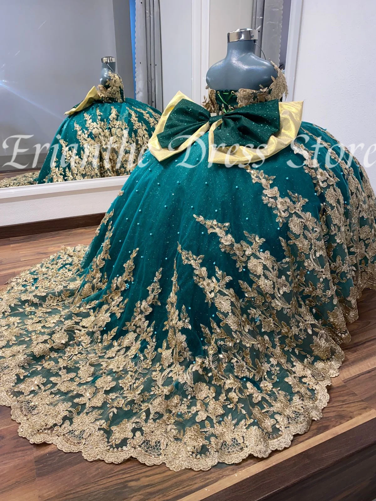 

Elegant Green Flower Girl Dress For Wedding Tulle Puffy Pearls Lace Kids Birthday Party First Communion Ball Gowns Customized