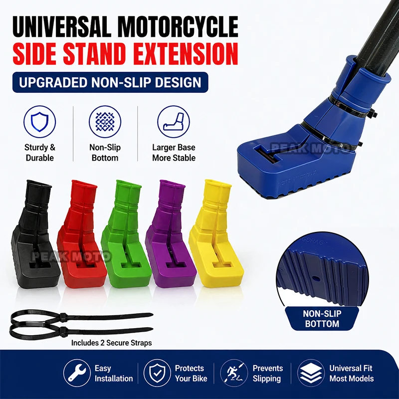 

Motorcycle Kickstand Pad Non-Slip Side Stand Enlarger Support Plate Anti-Sinking Base for Outdoor Parking Universal Accessories