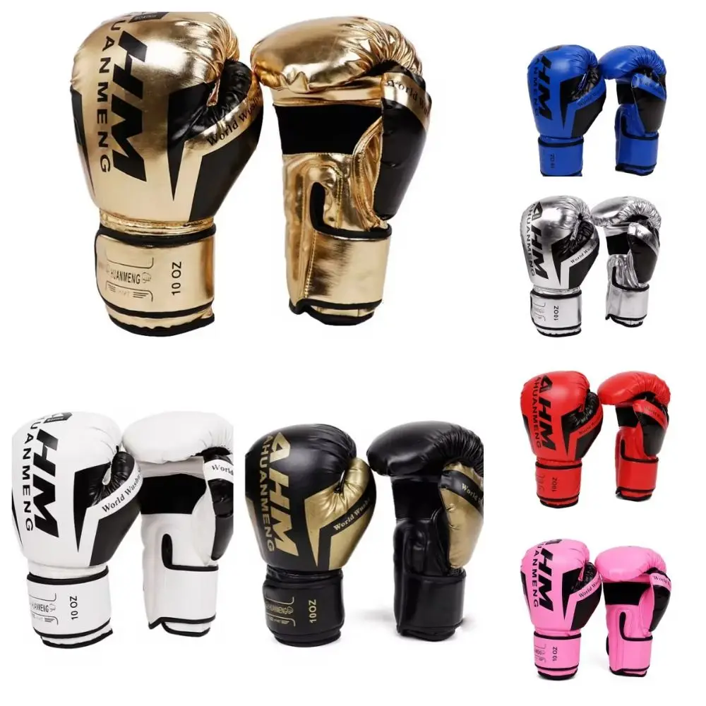 6/10/12/14Oz Kids Adult Boxing Gloves Breathable PU Leather Sanda Muay Thai Fighting Gloves Workout Gloves