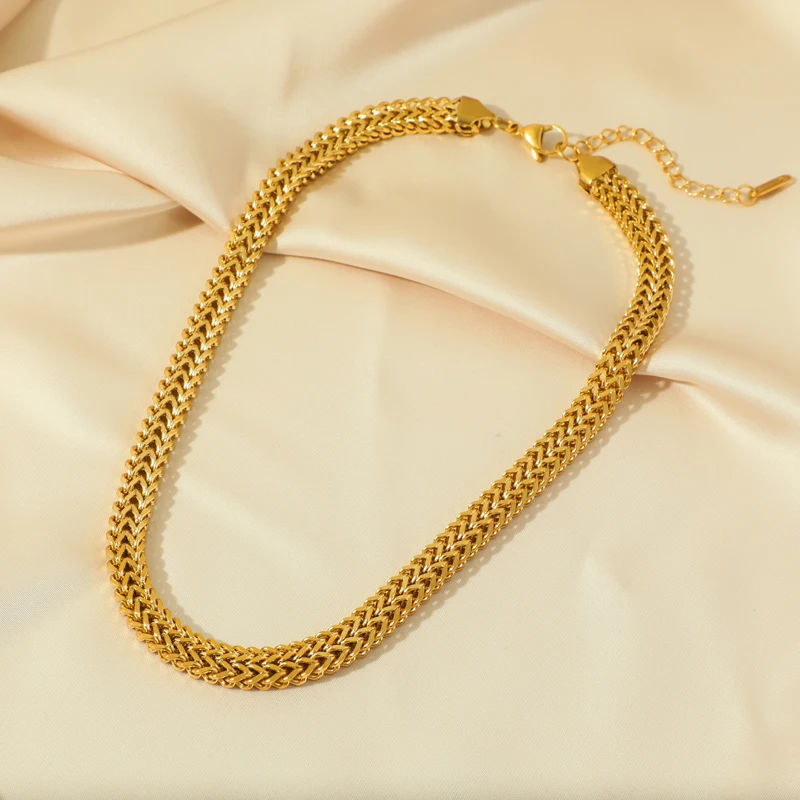 316L Stainless Steel Thick Chain Necklace & Bracelet Set