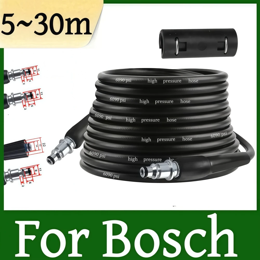 5~30m Car Washer Hose 6090psi Super Flexible Pressure Cleaning Machine Hose Water Cleaning Extension Hose for Bosch Black Decker