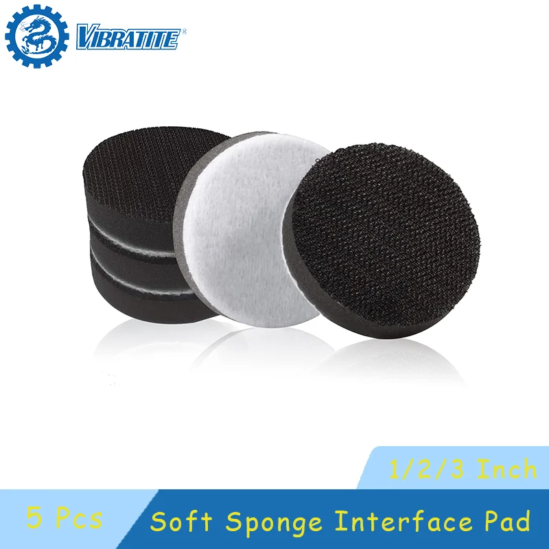 

1/2/3-дюймовая мягкая губчатая интерфейсная накладка, 5 шт., шлифовальные накладки на липучке, опорная пластина для шлифовальной машины, полировки, шлифовального шлифовального диска