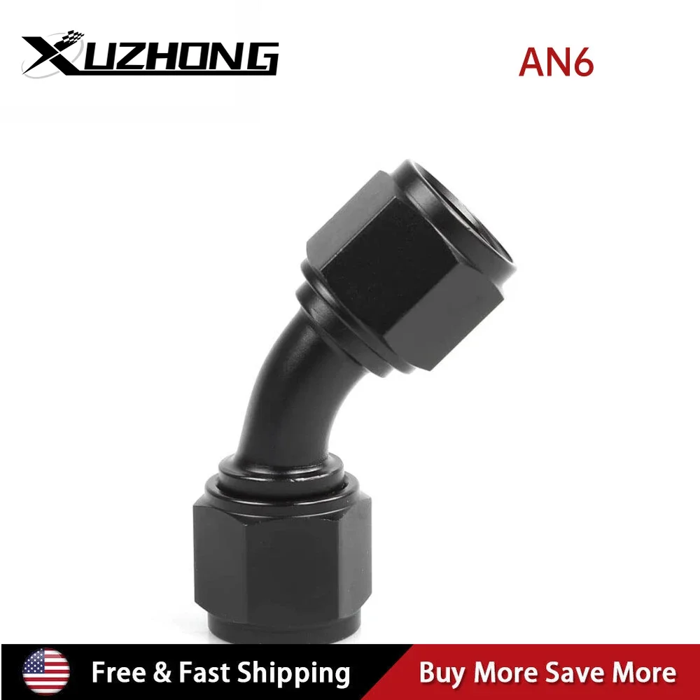 

45 Degree Swivel Coupler Union Fitting Adapter 6AN Female to 6AN Female Aluminum