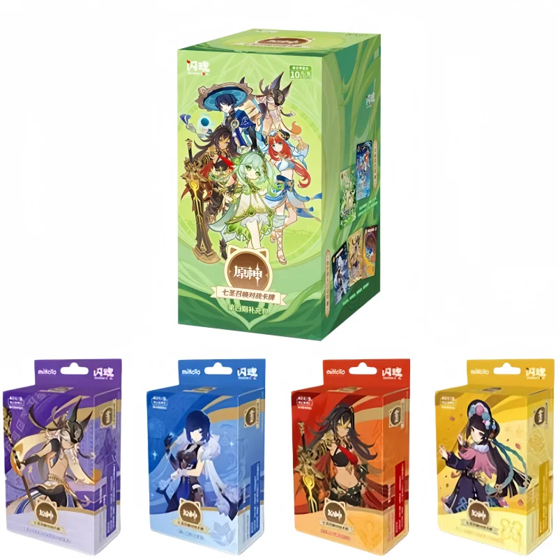 Genuine Genshin Impact Seven Saints Summoning TCG Cards Game Booster Packs Collectible Trading Cards Game Cards Kids Gift