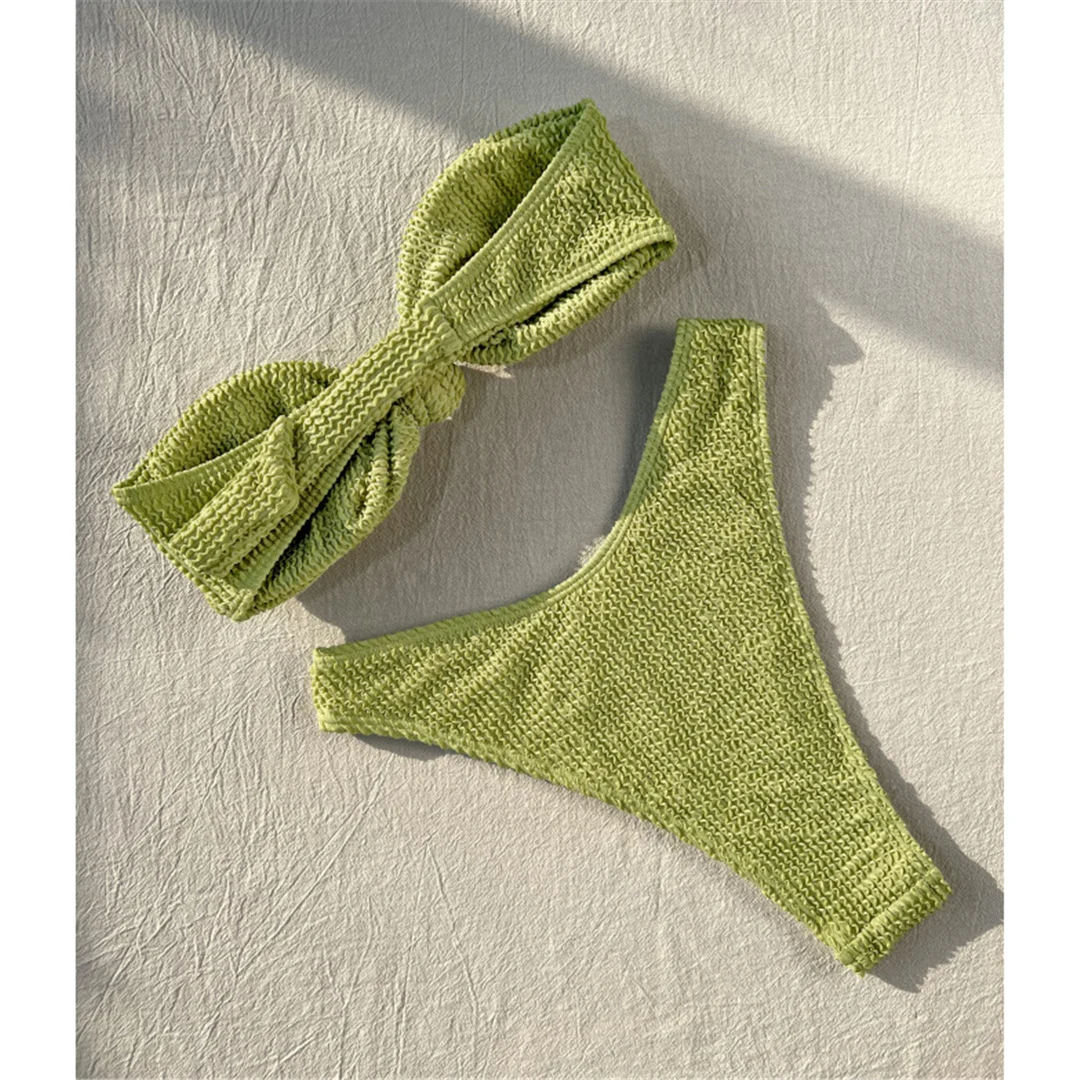 Bandeau, geraffter, brasilianischer Bikini, Damen-Badeanzug, zweiteiliges Bikini-Set, Damen-Badebekleidung, Badeanzug, Badebekleidung, Badeanzug V6327 – Detail 11