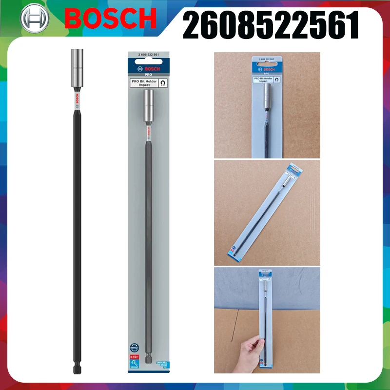 Bosch 2608522561 PRO Heavy Duty Impact Magnetic Bit Holder 300mm 1/4" Hex Long Bit Extension Rod for Impact Drill