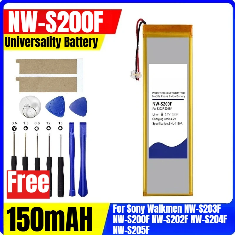 3.7 فولت 150 مللي أمبير لسوني ووكمان NW-S203F NW-S200F NW-S202F NW-S204F NW-S205F 2-سلك التوصيل لاعب بطارية عالمية