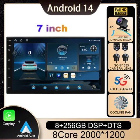 QLED 스크린 범용 자동차 라디오, 안드로이드 14 자동차 DVD, GPS 라디오, 스테레오 멀티미디어 플레이어, 자동 카플레이, 자동 라디오 오디오, 2 Din, 7 인치 QLED 스크린 범용 자동차 라디오, 안드로이드 14 자동차 DVD, GPS 라디오, 스테레오 멀티미디어 플레이어, 자동 카플레이, 자동 라디오 오디오, 2 Din, 7 인치