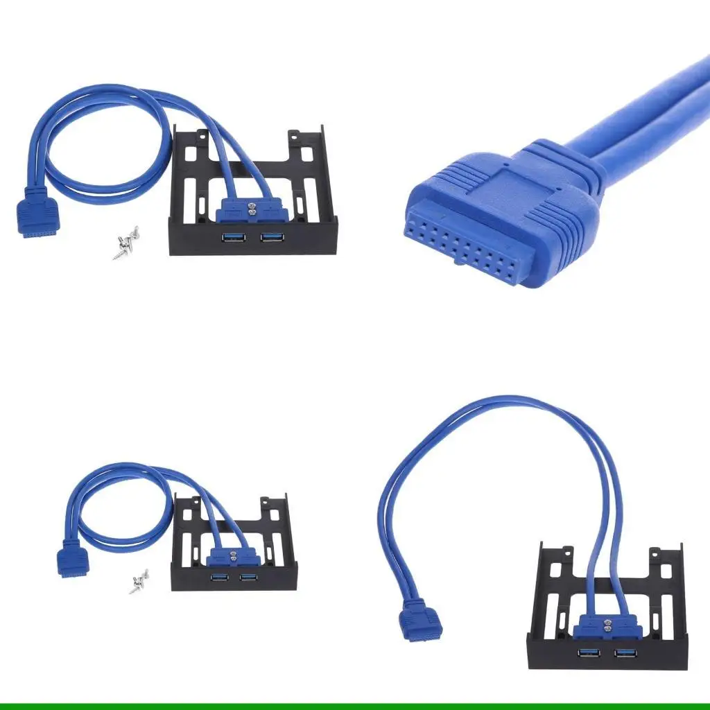 U55C 20 Pin 3.5" Floppy Bay Front Panel 2 Ports USB Expansion Adapter Connector