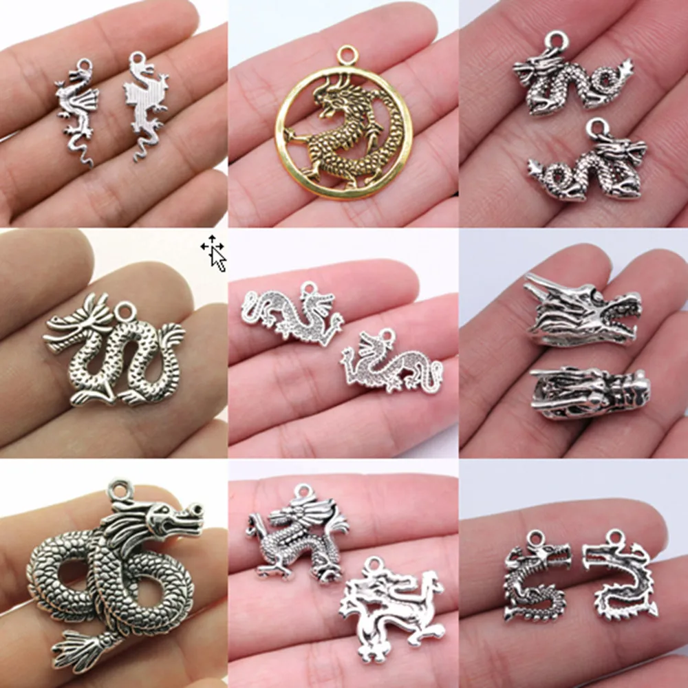 Luzem Charms do tworzenia biżuterii zestaw wisiorek Diy biżuteria akcesoria smok Charms
