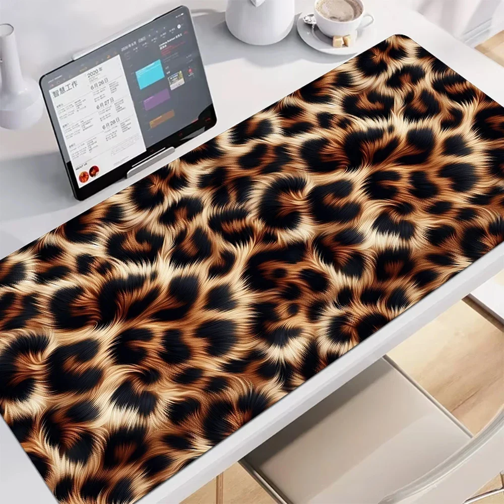 Leopard Print Mouse Pad Extended Pads Large Gaming Non Slip Gamer Keyboard Mousepads Laptop Tablet Mat Mini Pc Playmat
