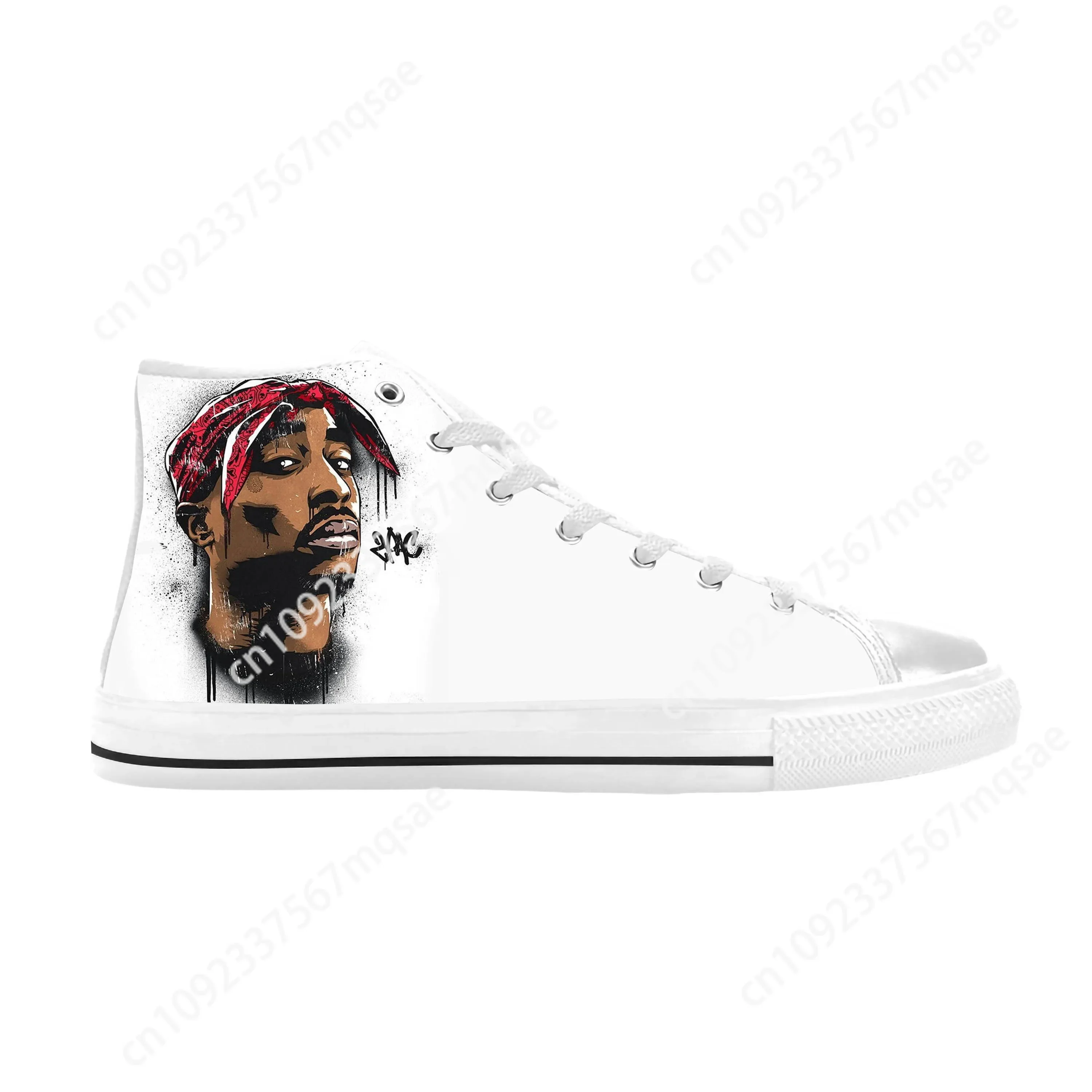 

Tupac Hip Hop Rap Rapper 2pac Makaveli Music Rock Casual Cloth Shoes High Top Comfortable Breathable Print Men Women Board Shoe