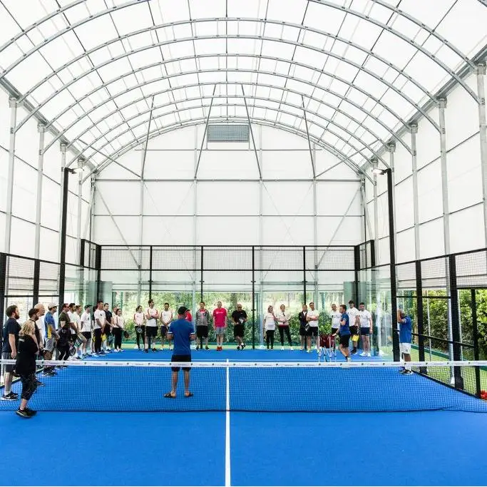 

Professional High Quality Glass and Steel Structure Split Cover Roof Tent for Tennis and Padel Courts