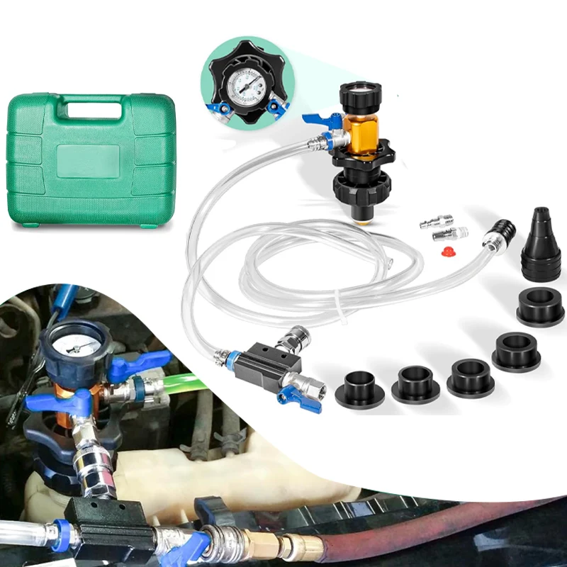 24444 Coolant System Refiller Kit, 5 Adapters, Eliminate Trapped Air, Test Radiator and Heating Core Lines for Leaks