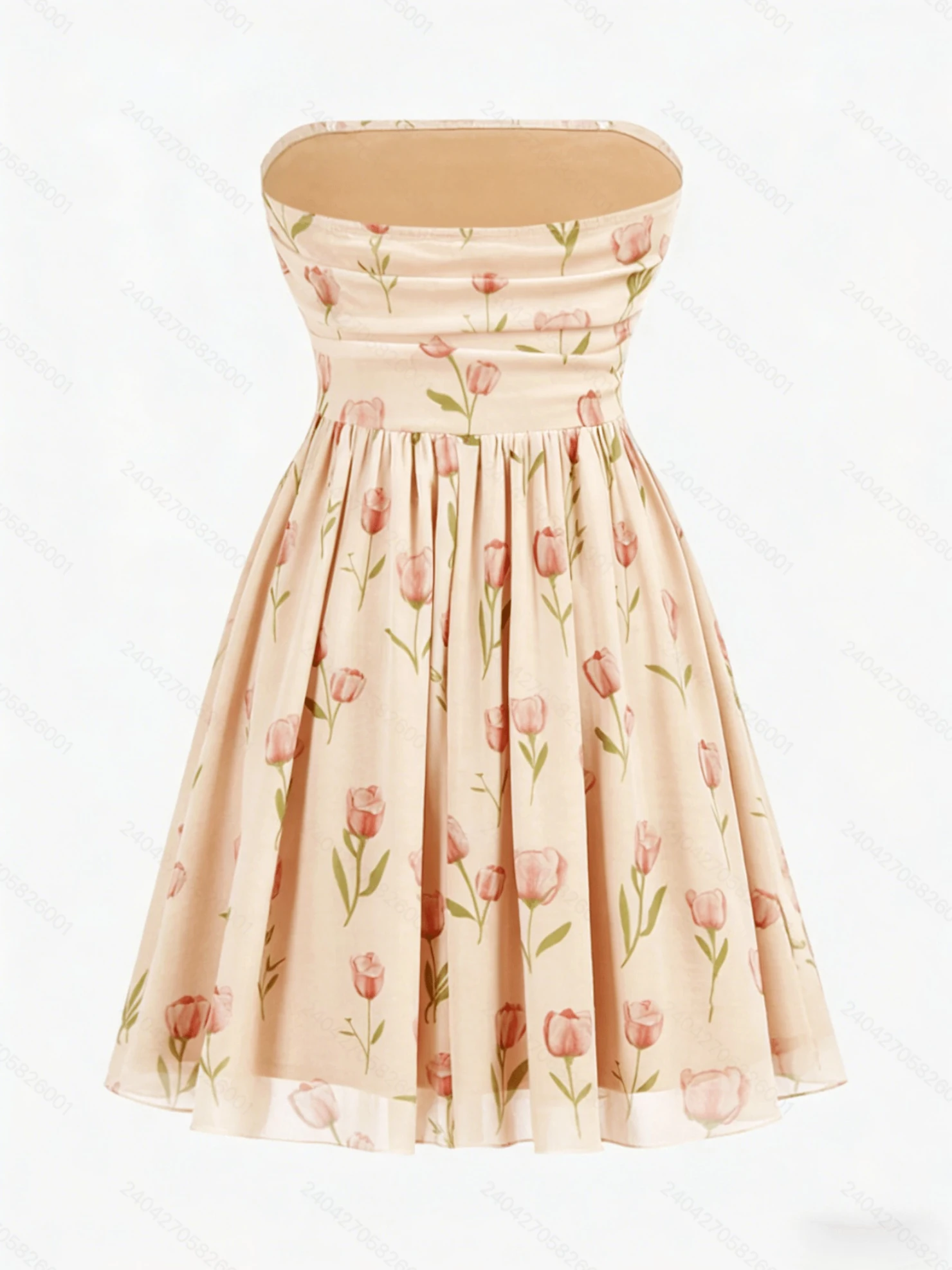 Girl's Tulip Sundress Clear Strap Ruched A-Line 7-14Y Spring Summer Vacation Beach Party Resort Recital Picnic Birthday Outfit