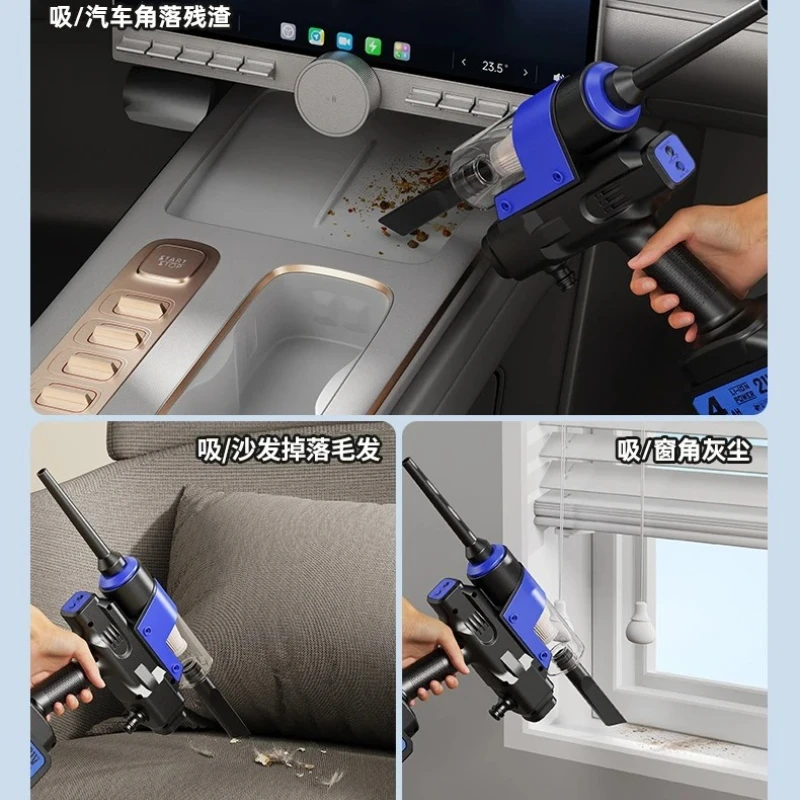 Utility 3‑In‑1 Wireless High‑Pressure Car Washer Multifunctional Car Vacuum Cleaner with Blow Function Portable Water Gun