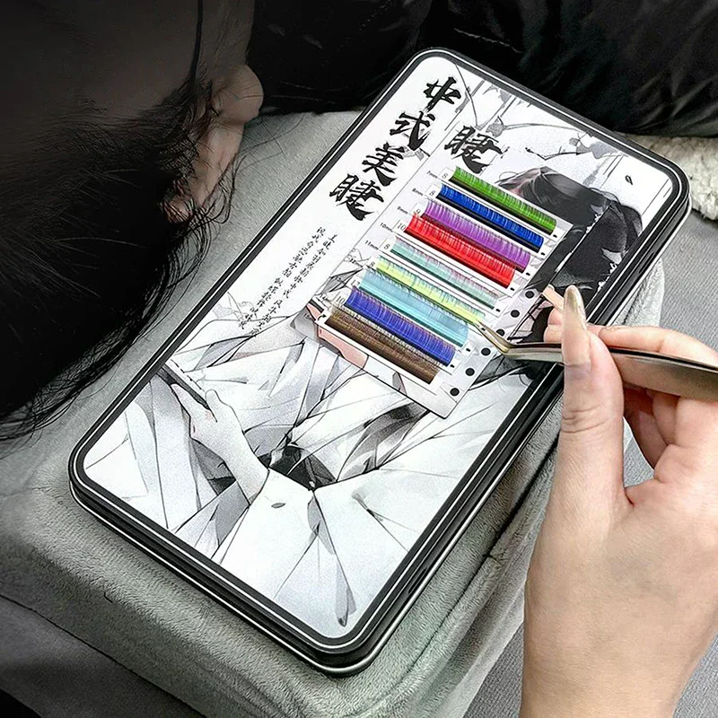 Empty Magnetic Fake Eyelash Storage Box With 6 Diskettes False Eyelash Holder Case Container Travel Pallet Lash Holder