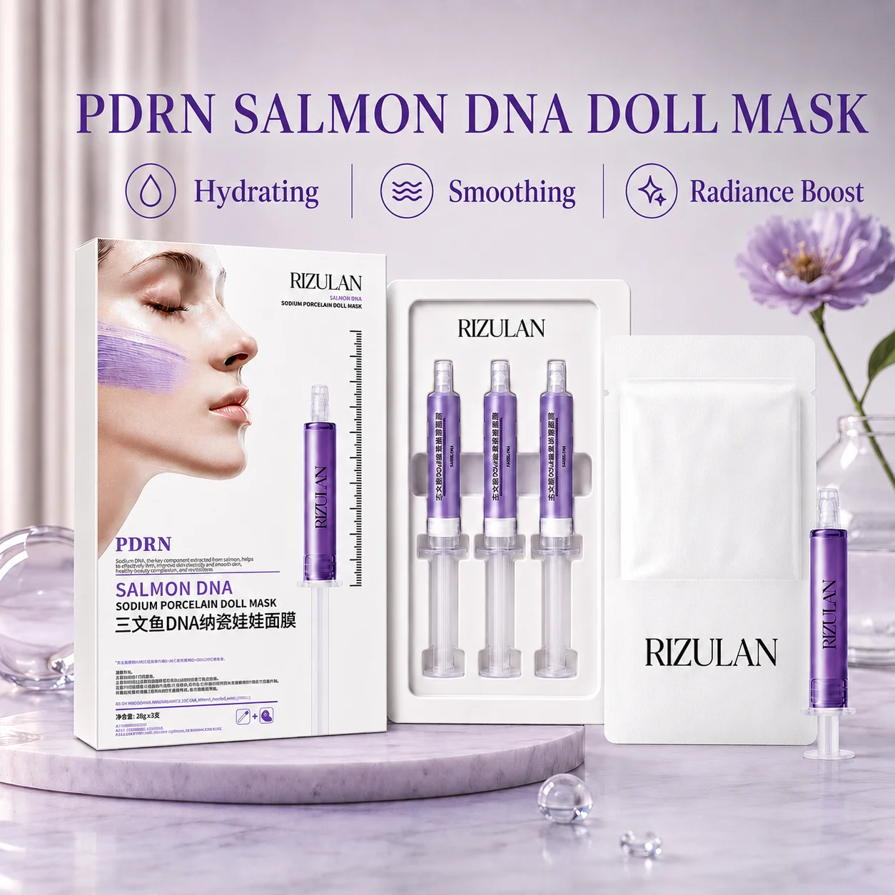 Korean PDRN Salmon DNA Bubble Facial Mask Collagen Glow Hydration Skin Care Oxygen Smoothing Radiance Boost Beauty Products