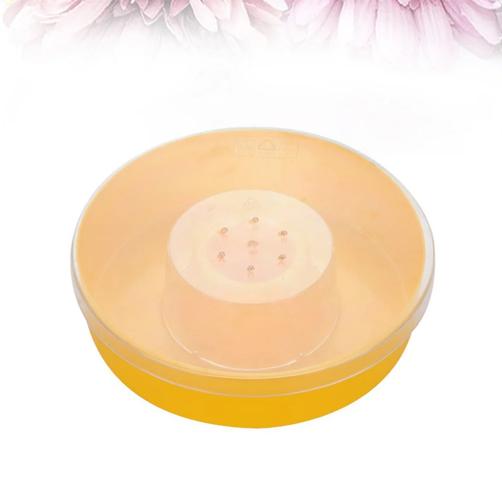 Round Food Water Feeder Bee Feeding Bowl Quick Food Dish Practical Bee Feeder Bee Food Dish Bee Supplies