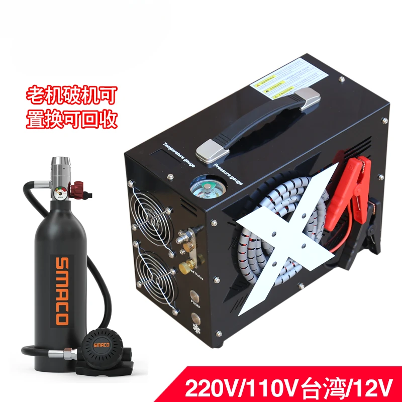 Portable car mounted inflation pump 30MPA 12V submersible pump 110V220V compressed 4500PSI