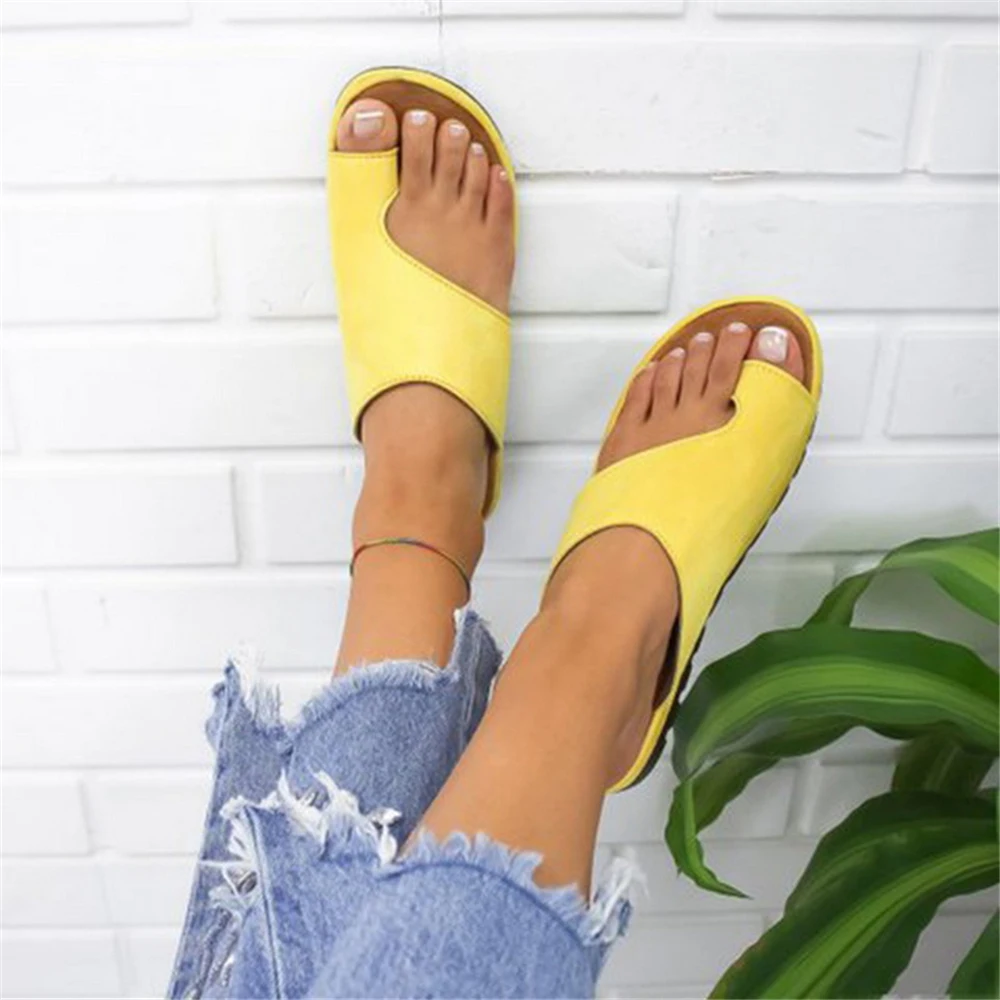 New Women Slippers Flat Sole Casual Soft Big Toe Foot  Sandal Women Shoes Comfy Platform Orthopedic Bunion Corrector