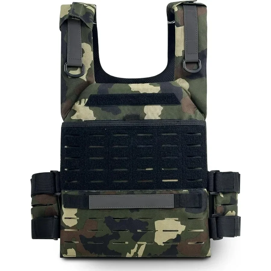 Chaleco táctico con peso, pesas ajustables, chaleco para correr Molle para entrenamiento, entrenamiento de resistencia, fitness, calistenia, gimnasio, máx. 20 lb