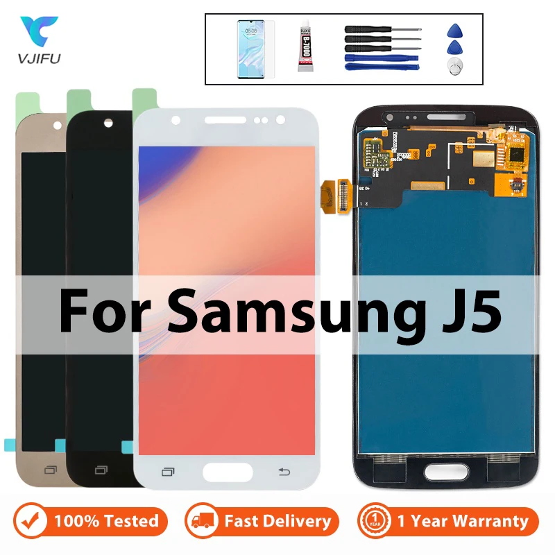 J5 LCD Display for Samsung Galaxy J5 2015 J500 J500F J500M Touch Screen Digitizer Assembly Replacement Brightness Adjustable