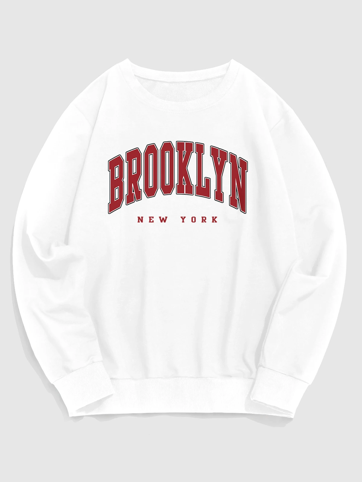 

ZAFUL BROOKLYN Letter Print Crew Neck Vintage Essentials Sweatshirt