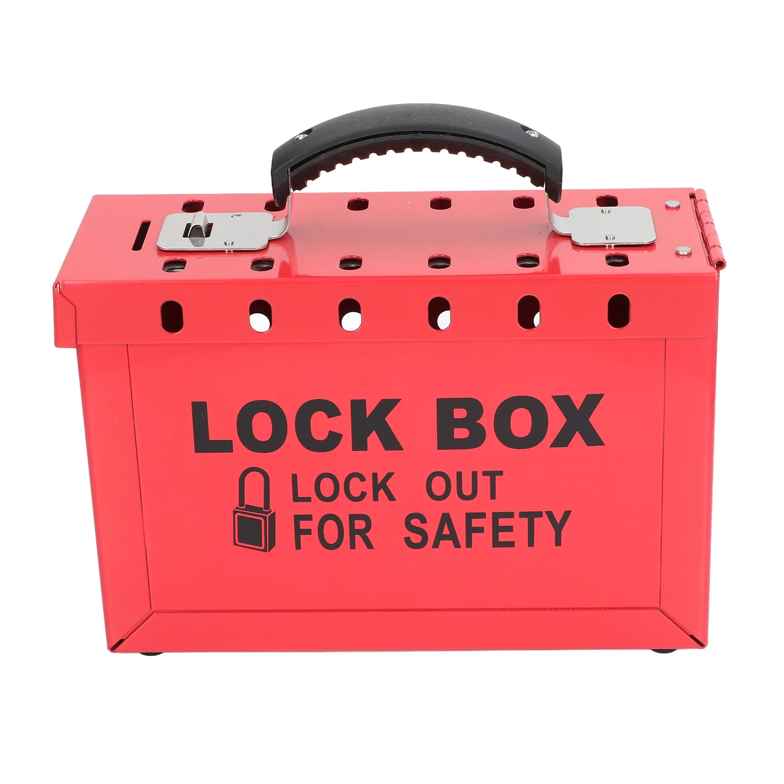 Safety Padlock Rack Management Station Steel Plate High Temperature Spray Processing Red for 12 Locks Tagout Rack Lockout Center