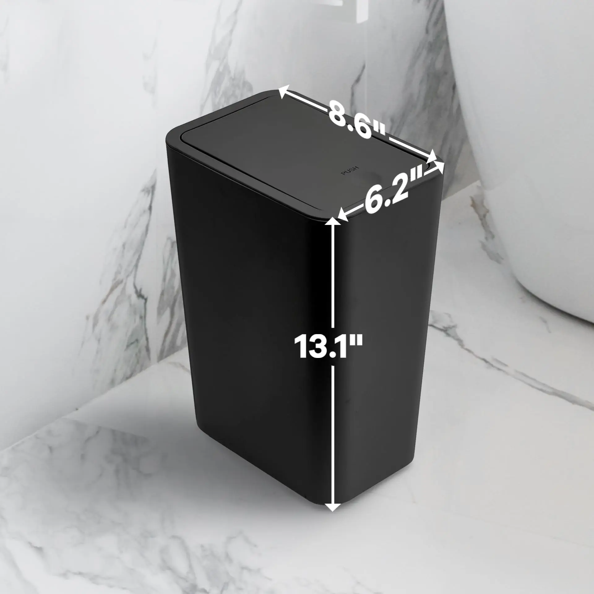 Pattumiera Da Cucina 9L Con Coperchio A Pulsante | Plastica, Per Interni, A Prova Di Cane E Odori