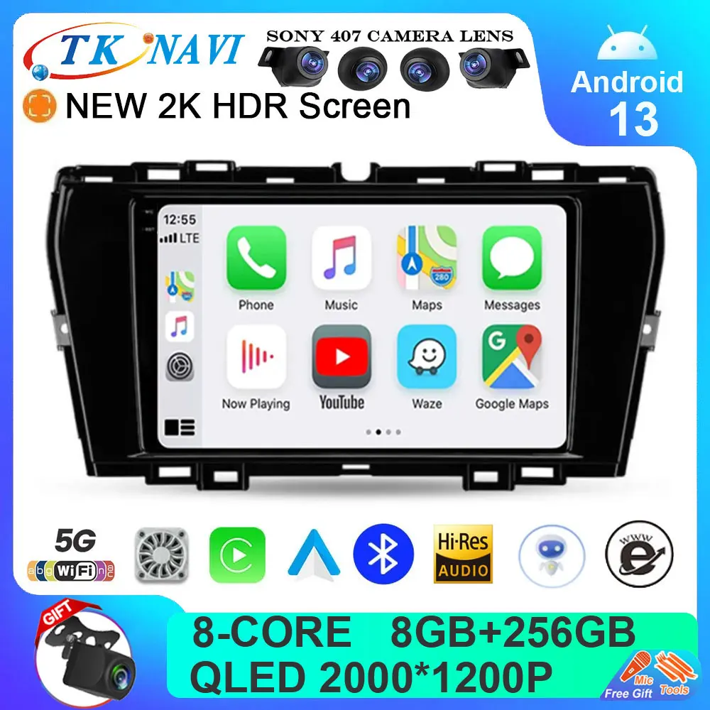 Android 13  For Ssangyong Korando Tivoli 2019 2020 2021 Car Radio All In One 8+128G Multimedia Player Stereo 360 Camera QLED DSP