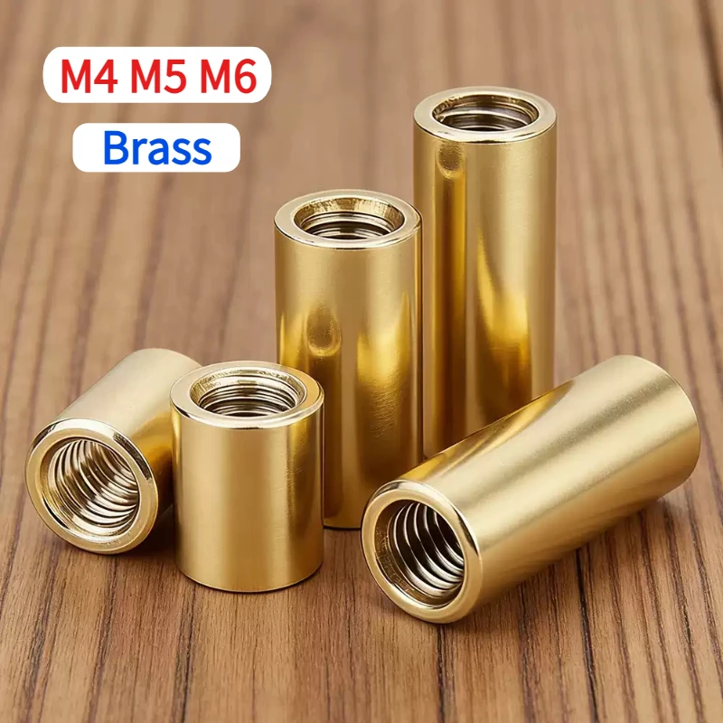 M4 M5 M6 Brass Round Elongated Through-Hole Nut Threaded Connection Copper Pillar