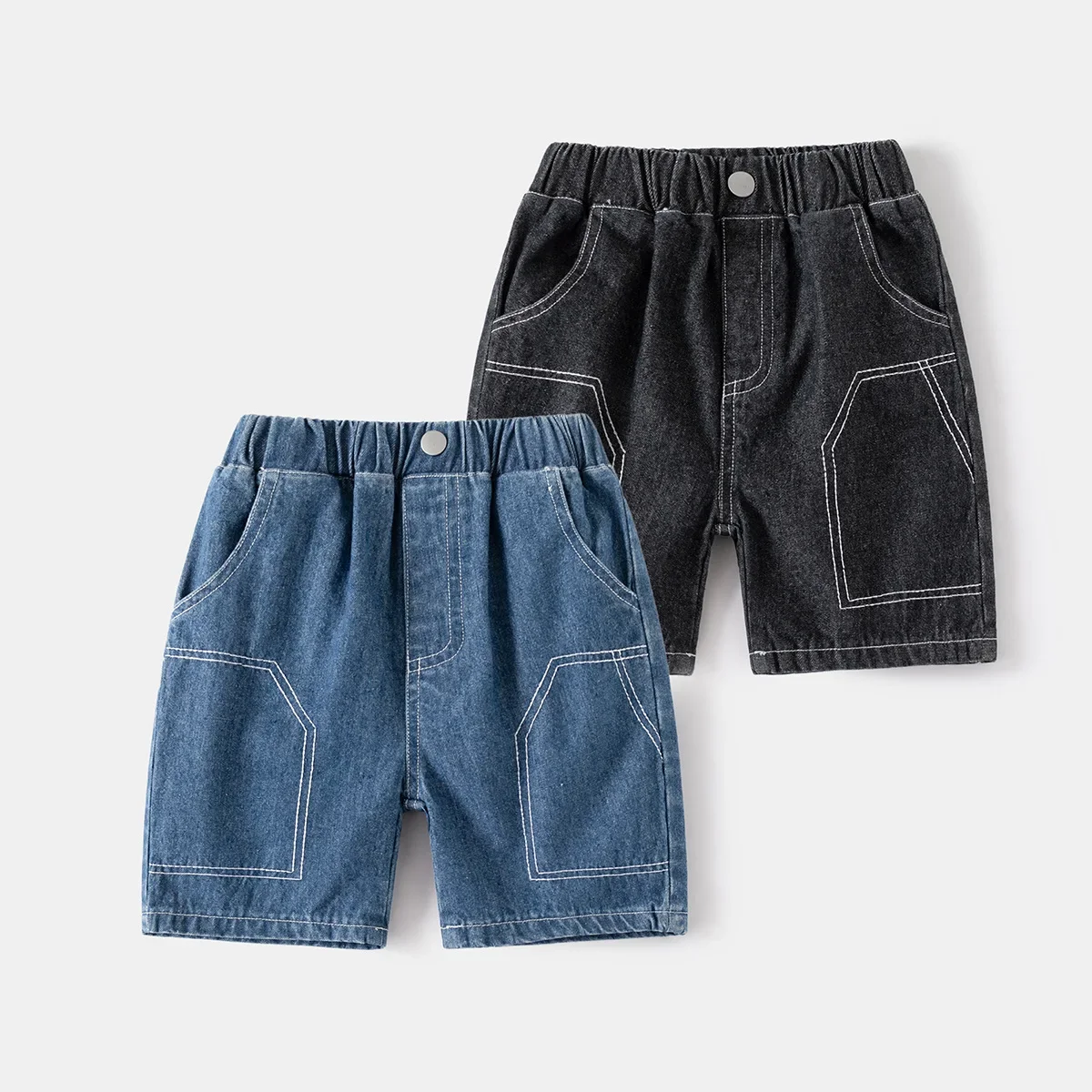 

New Kids Summer Fashion Denim Short Pants Baby Boys Solid Middle Pants Children Casual Jeans Shorts Trousers Clothing For 2-6Y