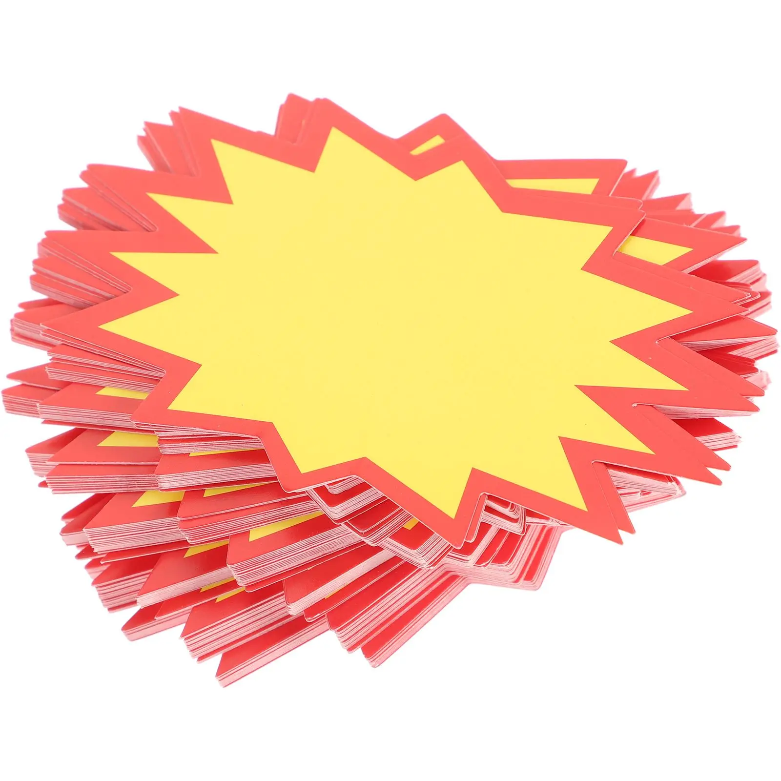 100Pcs Store segni promozionali etichetta Star Label Star Burst Signs pubblicità carta esplosione Sticker segni negozio promozionale